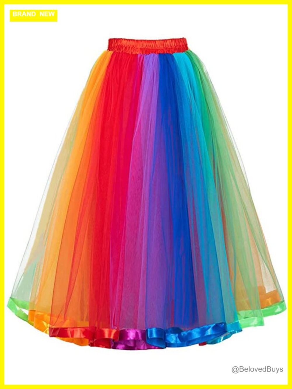 Plus Size Women's Tutu Skirt Knee Length Tulle Rainbow Skirt